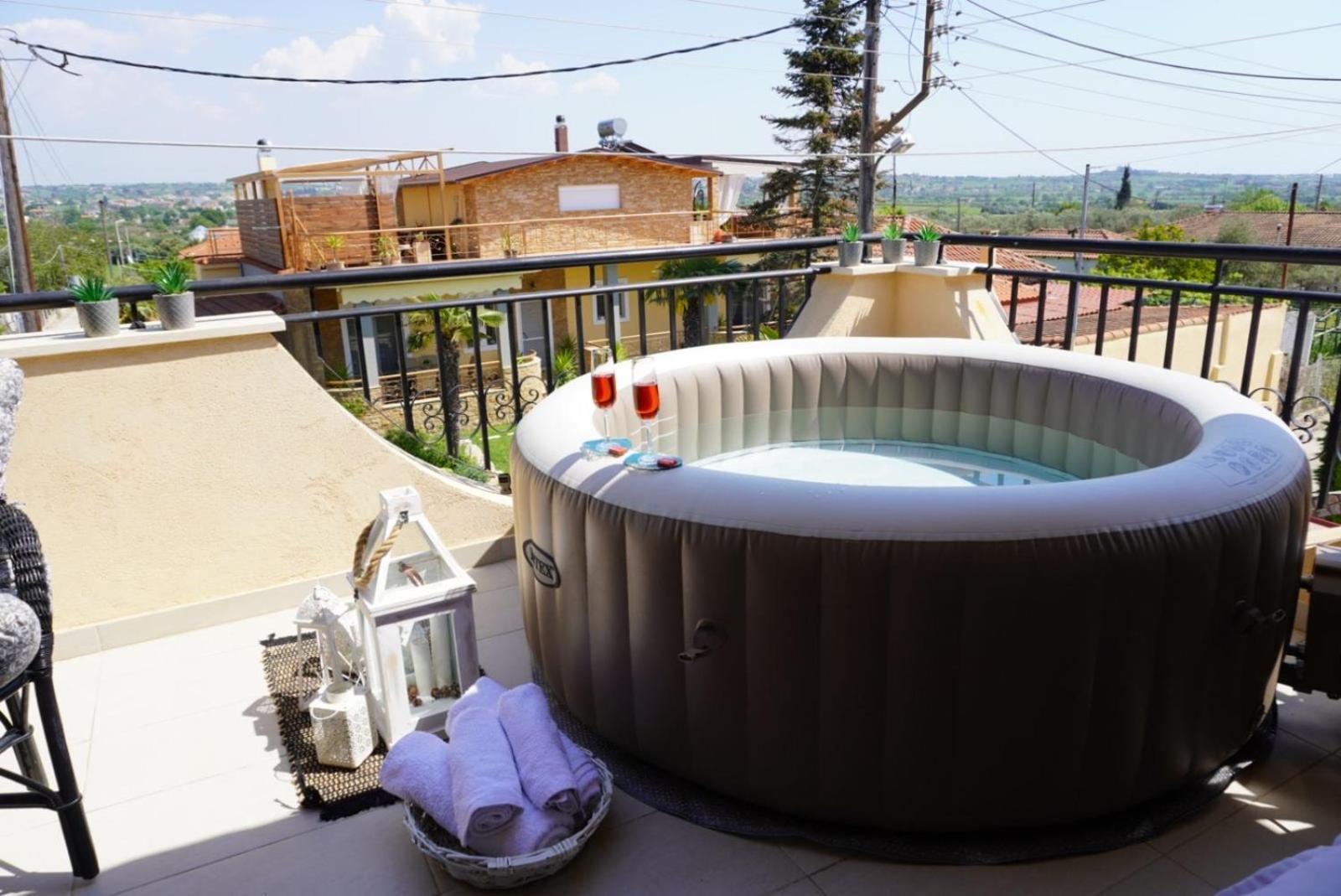 Villa Vaso With Jacuzzi Epanomi Luaran gambar